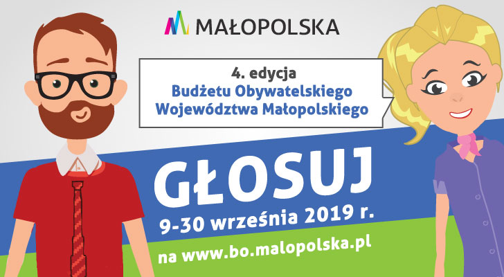 Grafika ilustrująca IV edycję Budżetu Obywatelskiego Województwa Małopolskiego